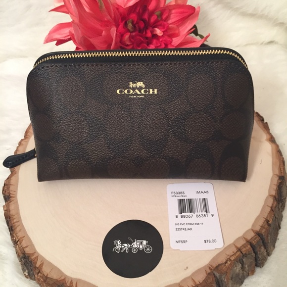 COACH Cosmetic case 17 in signature canvas - Picture 5 of 8
